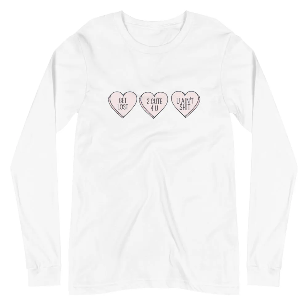 Hearts on chest Unisex Long Sleeve Tee