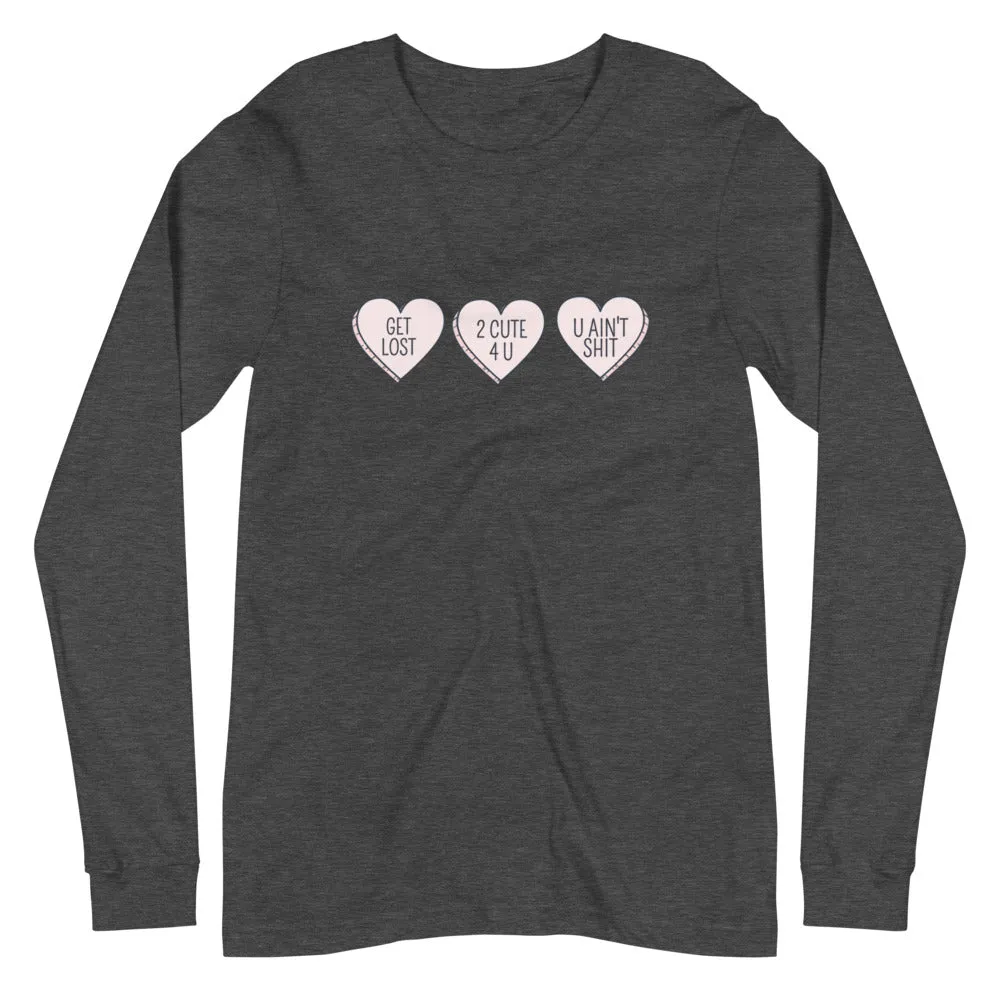 Hearts on chest Unisex Long Sleeve Tee
