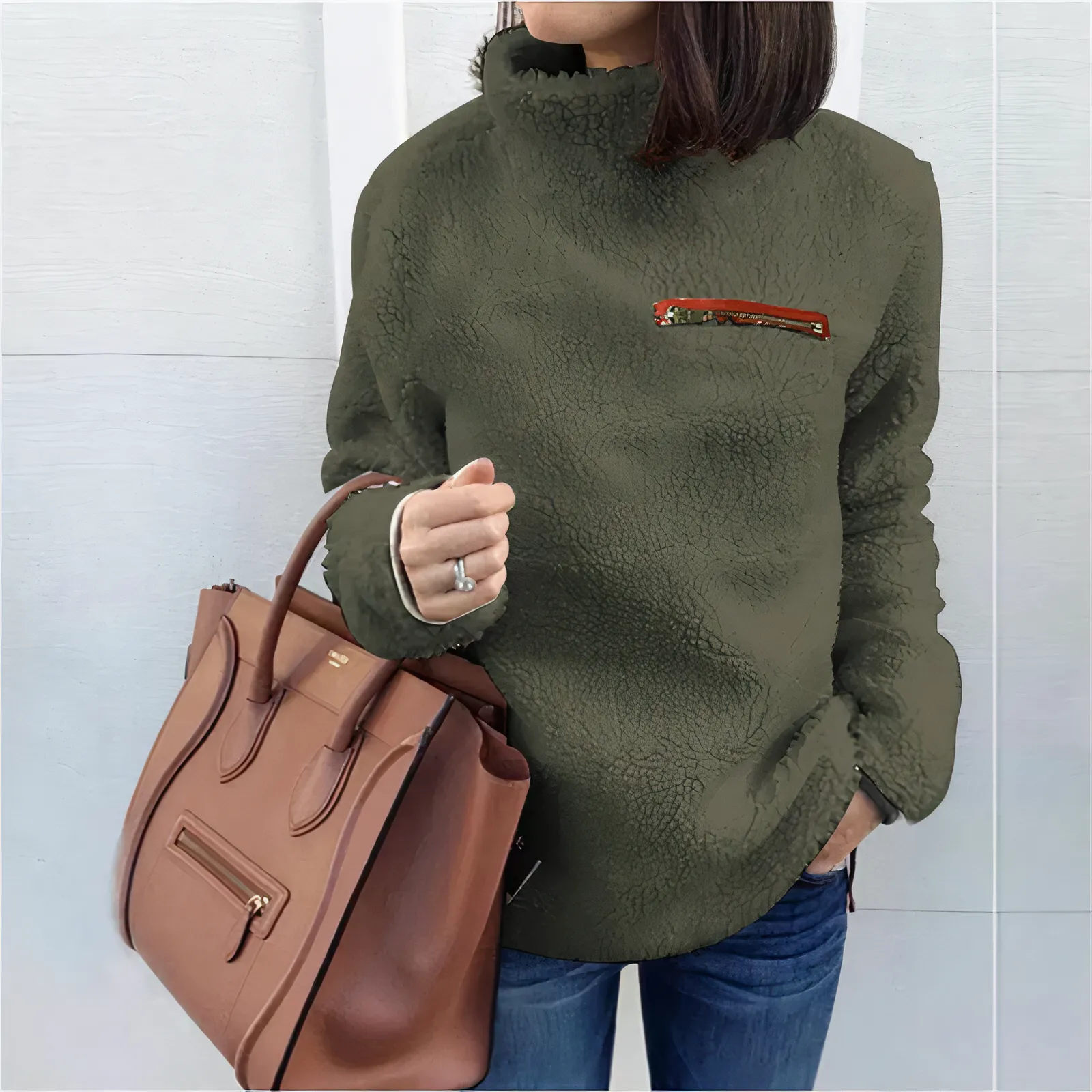 Janice™ wool turtleneck sweater with print (women)