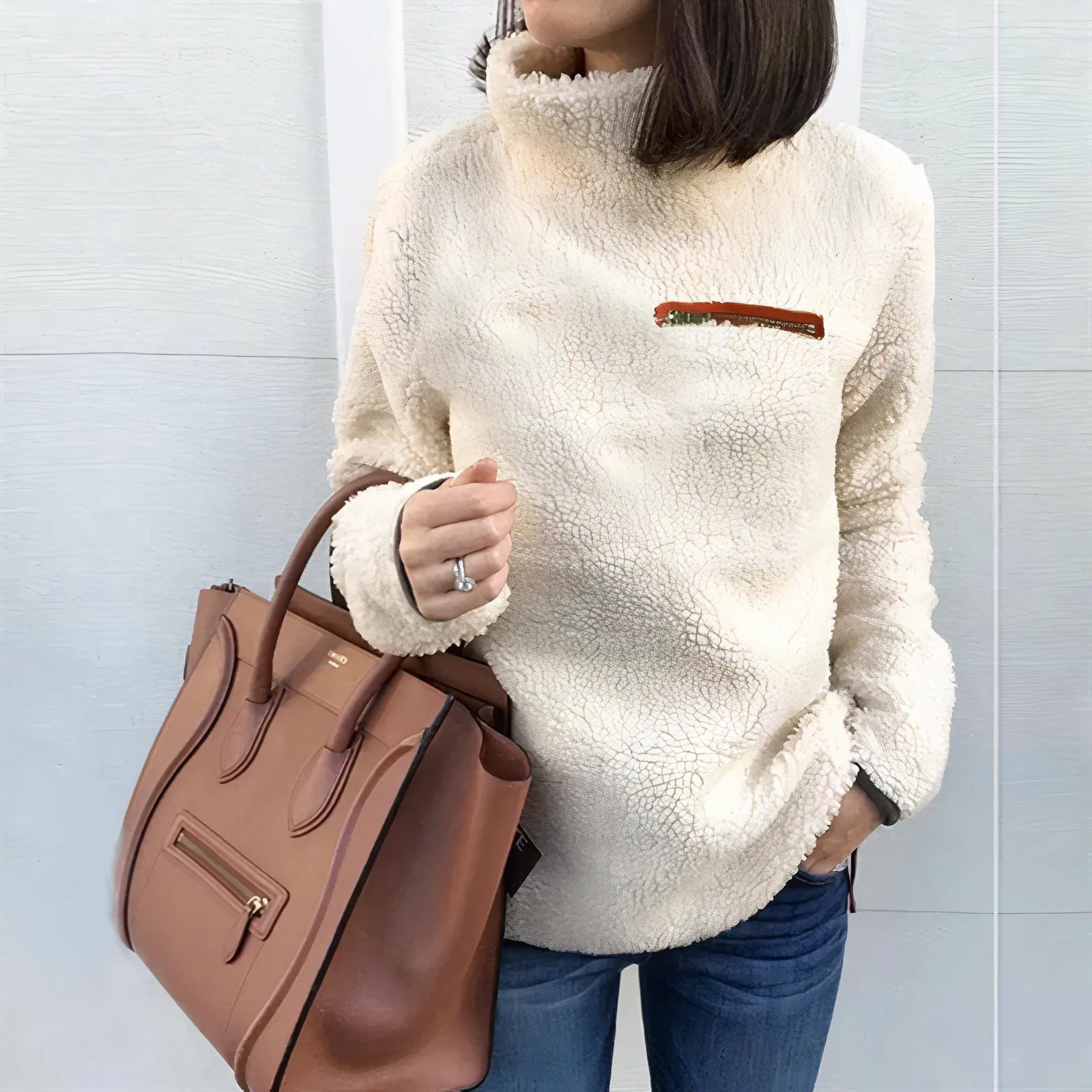 Janice™ wool turtleneck sweater with print (women)