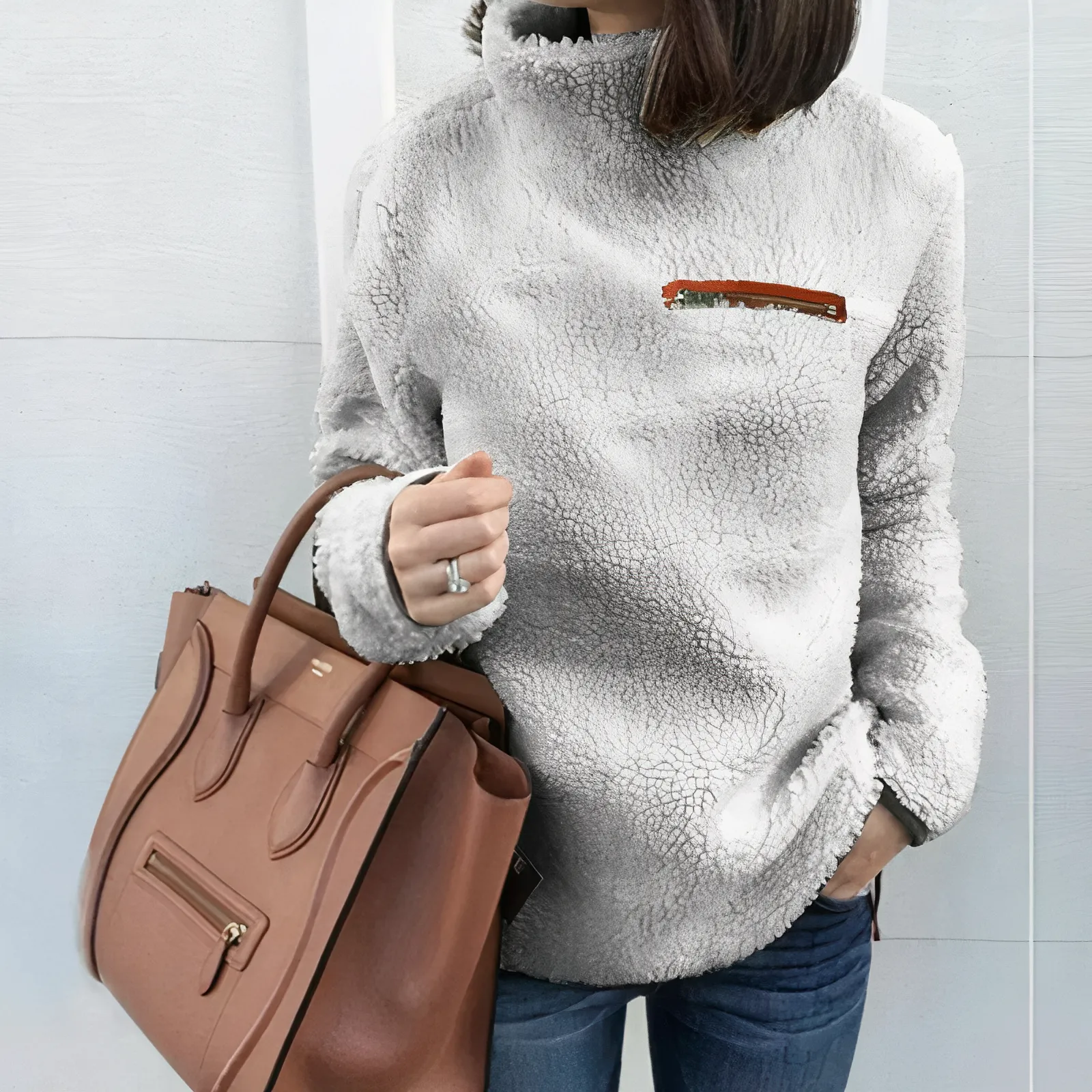 Janice™ wool turtleneck sweater with print (women)