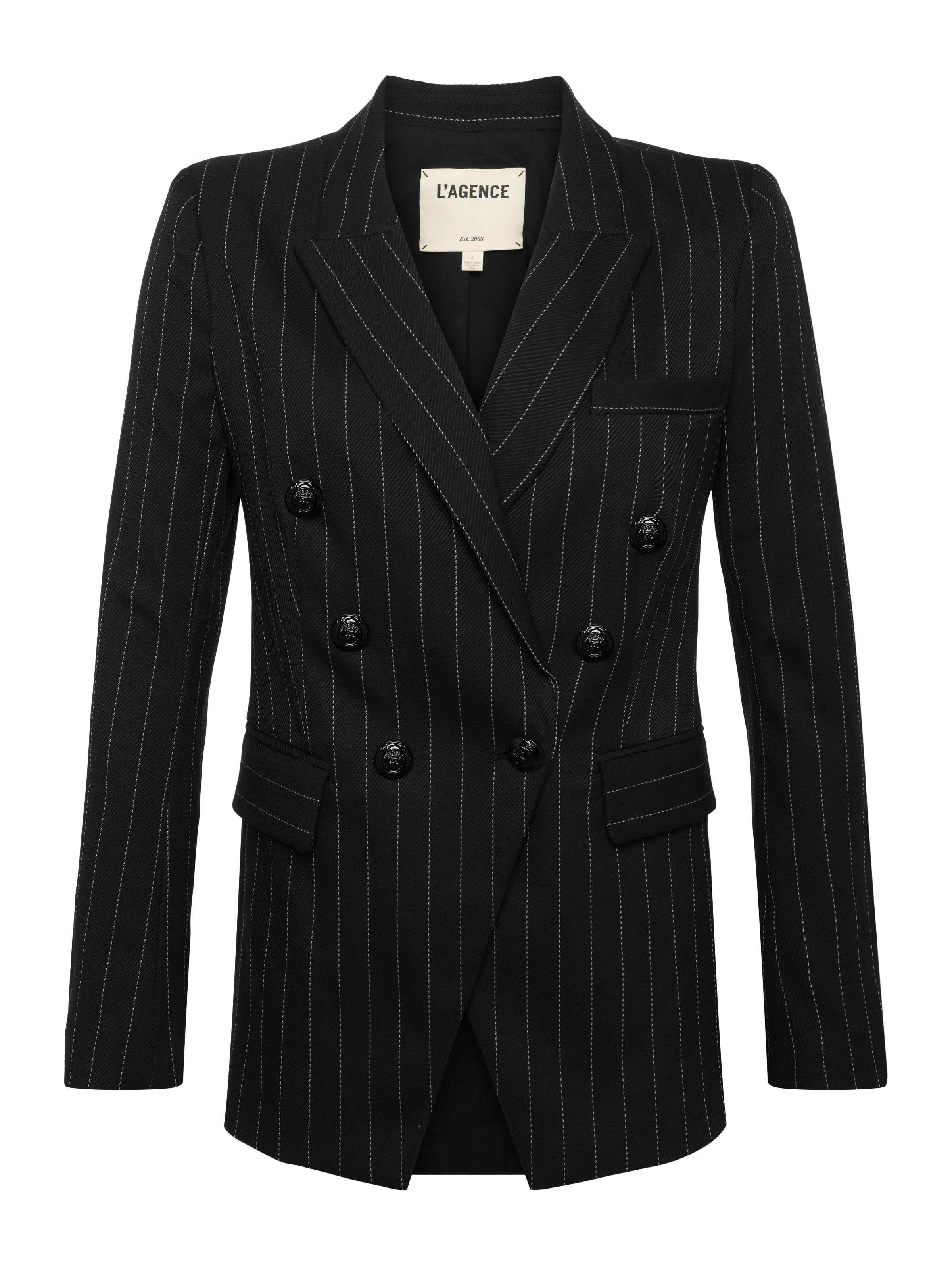 Kendi Pinstriped Long Blazer