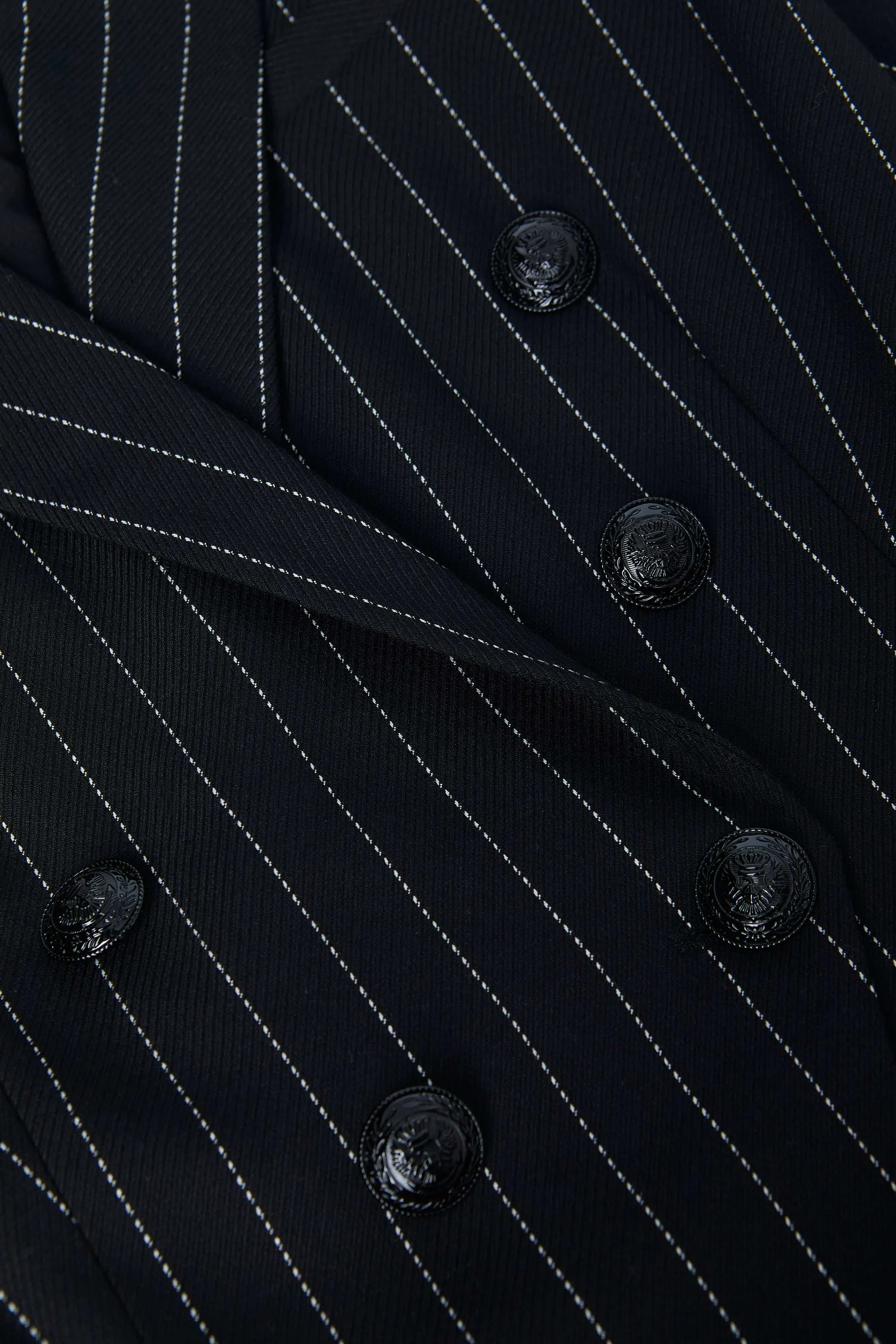Kendi Pinstriped Long Blazer
