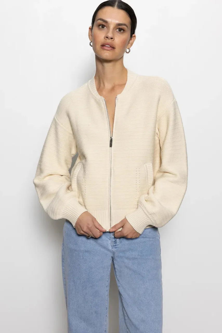 Knitted Bomber in Muslin