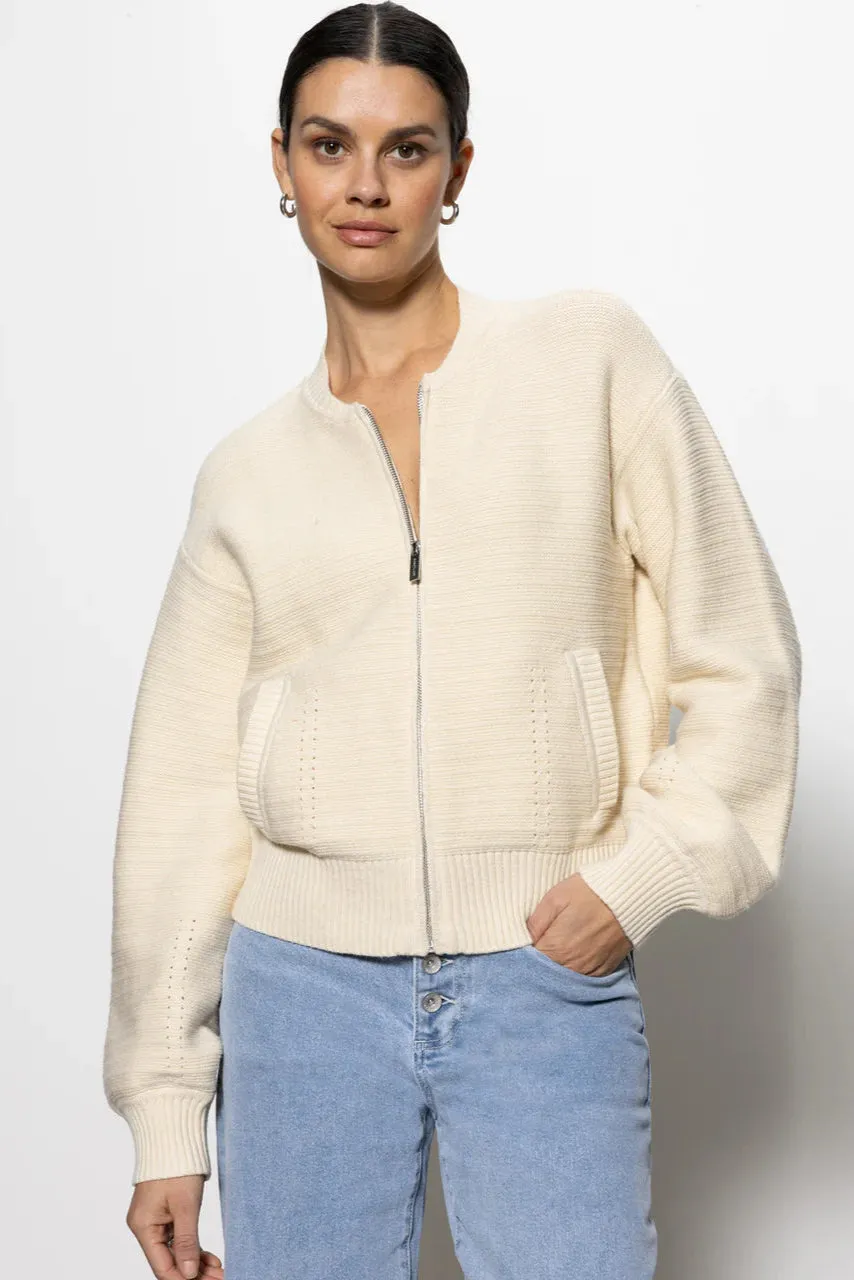 Knitted Bomber in Muslin