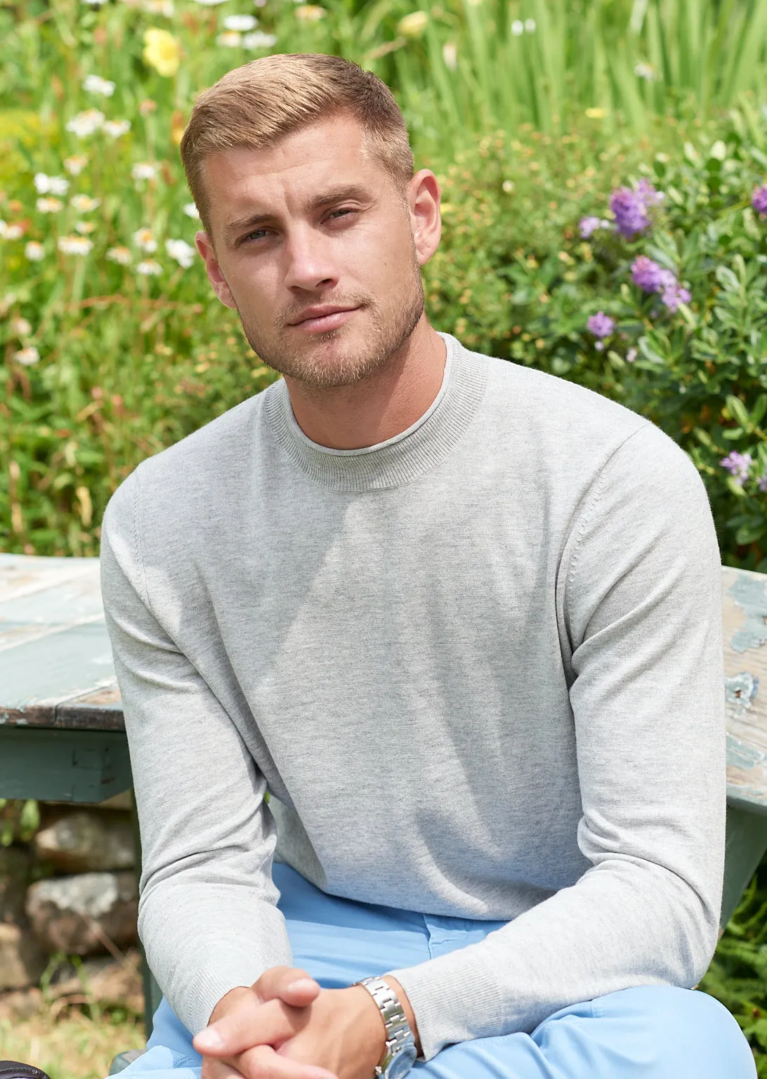 Leysmill Cotton Cashmere Jumper In Dove