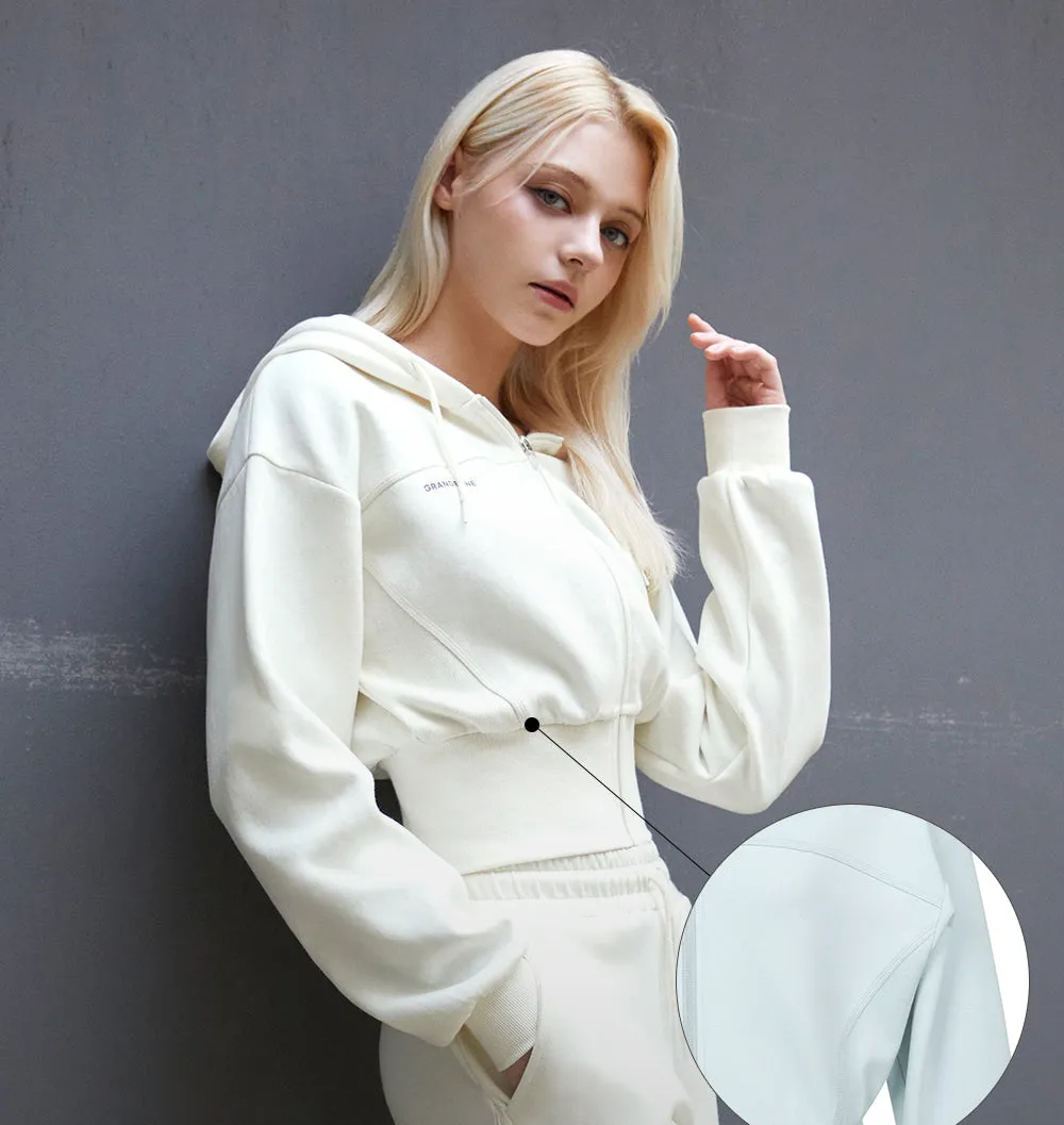 Lip Point Crop Hood Zip-up