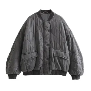 Léna - Women's casual grey bomber