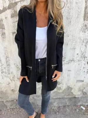 Malaine | Vest met rits lange mouw