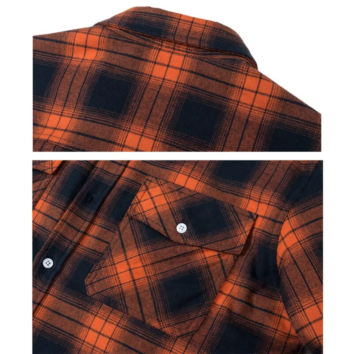 Men's Fleece-Lined Flannel Shirt Jacket - Long Sleeve - Button Closure - Checked Pattern - Winter Outerwear