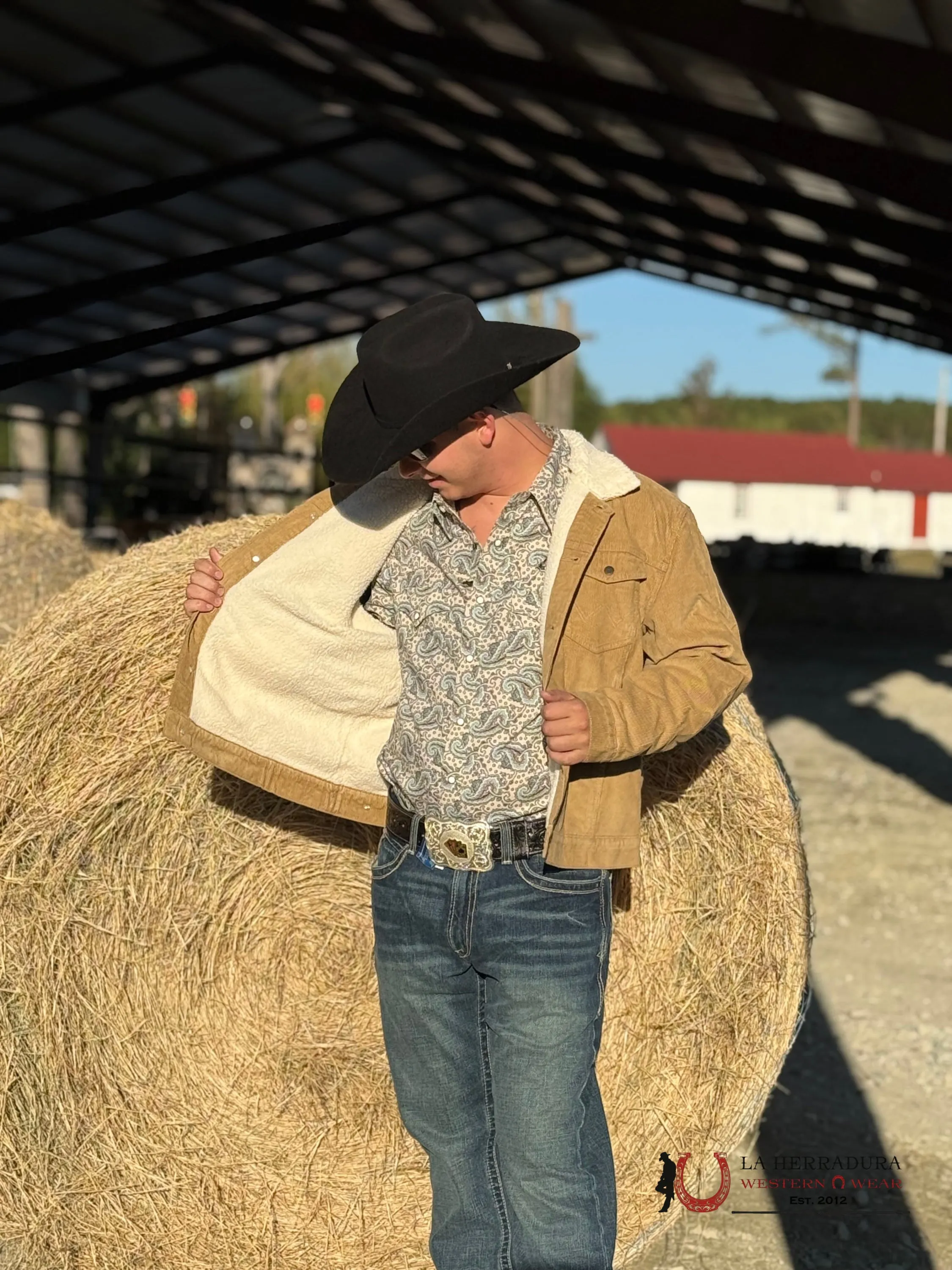 MEN'S WRANGLER® COWBOY SHERPA LINED CORDUROY JACKET