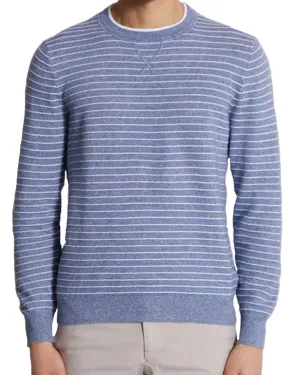 Mid Blue and White Striped Sweater