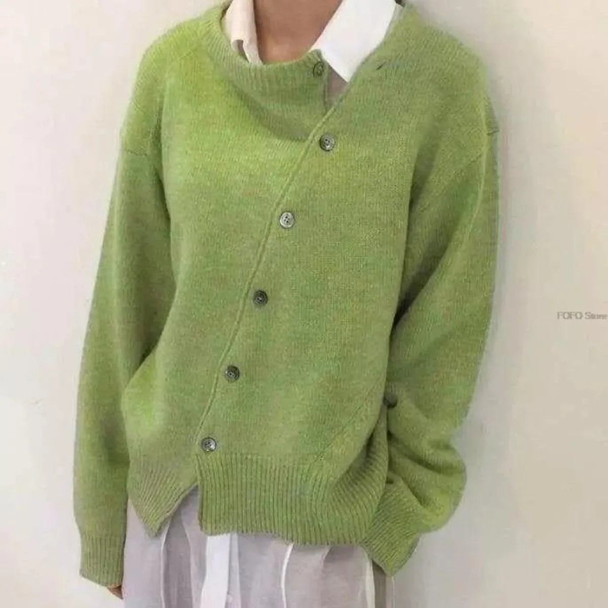 Molly | Comfortable wrap jacket with playful button placket