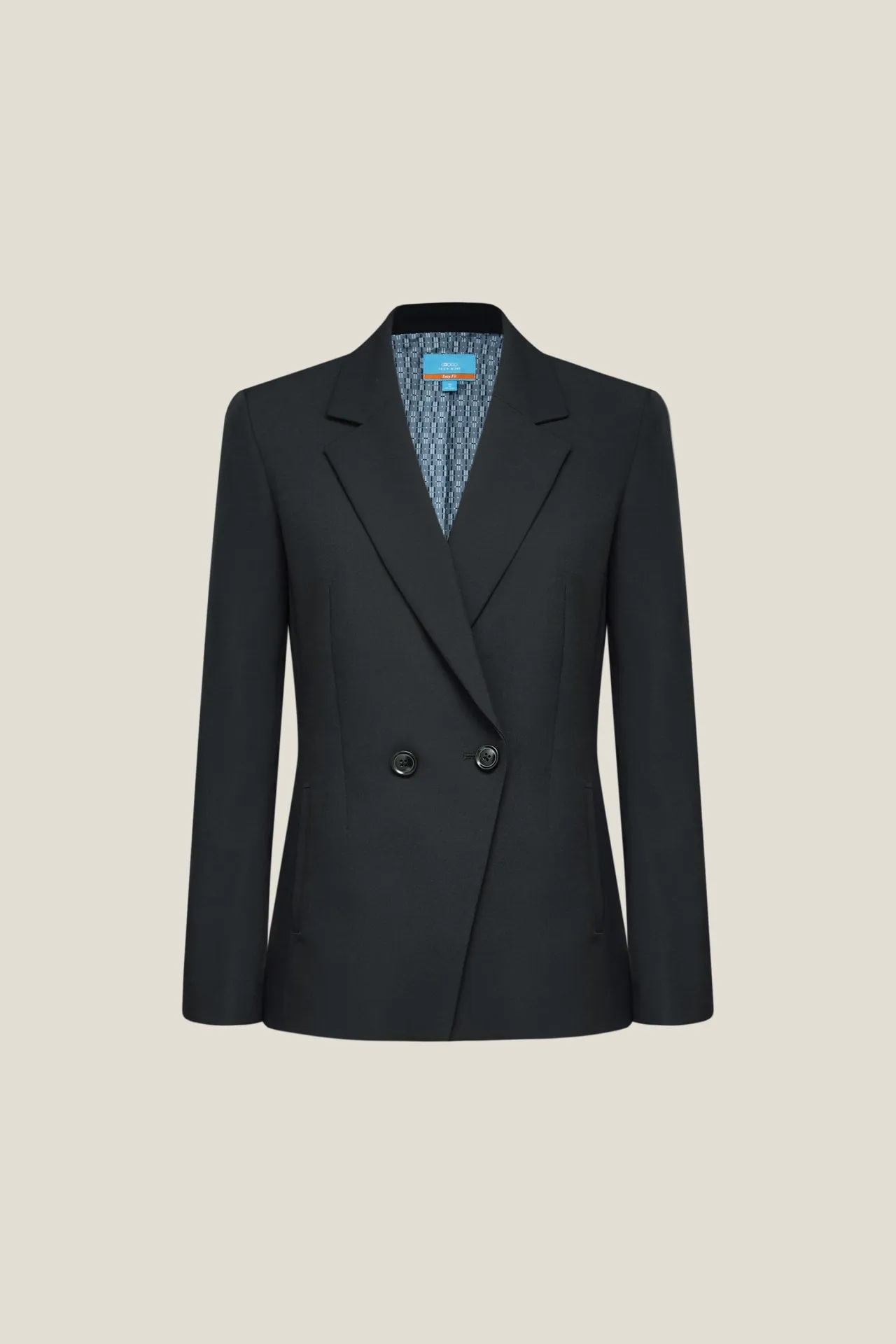 Multi-Way Stretch Double -Breasted Suit Blazer