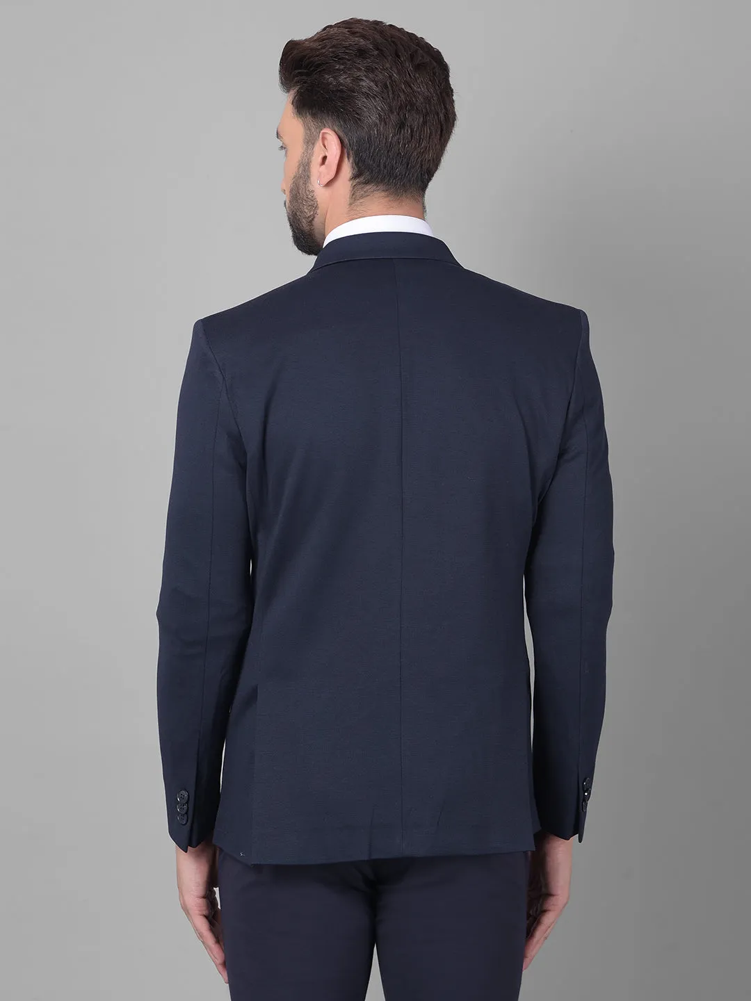 Navy Blue Single Breasted Blazer