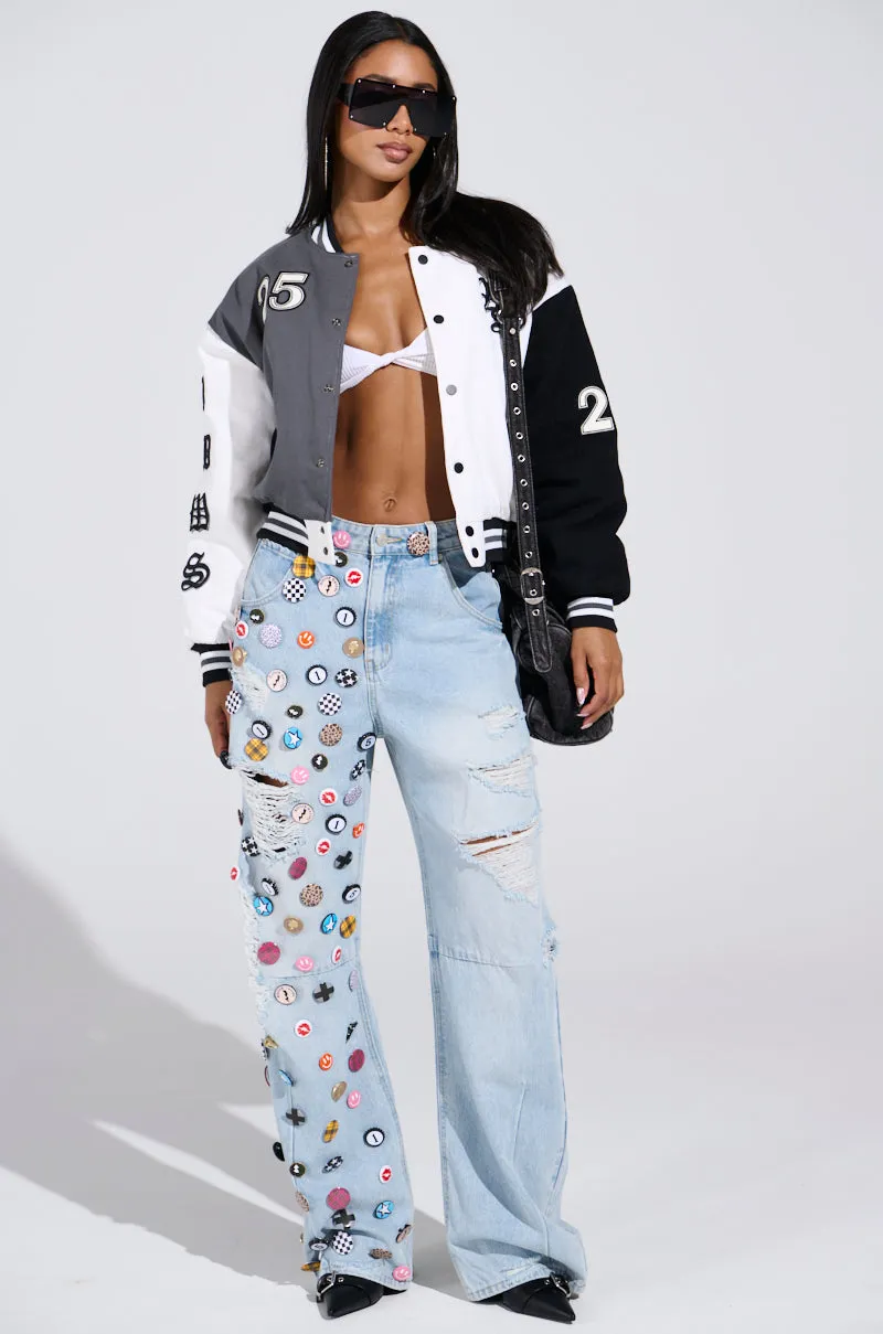 NOT YOUR BABE EMBROIDERED BOMBER