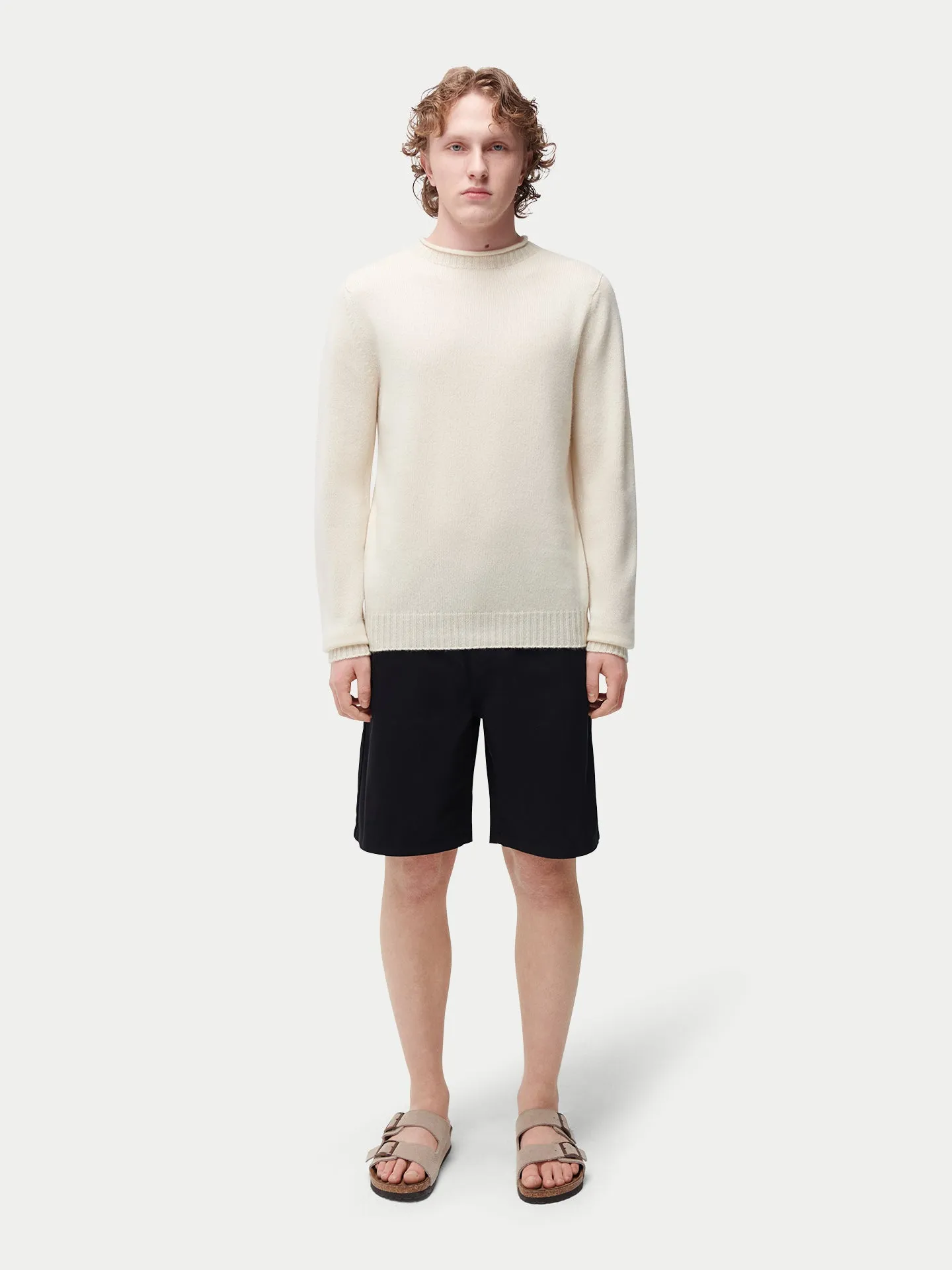 Organic Colour Rolled Neck Cashmere Sweater