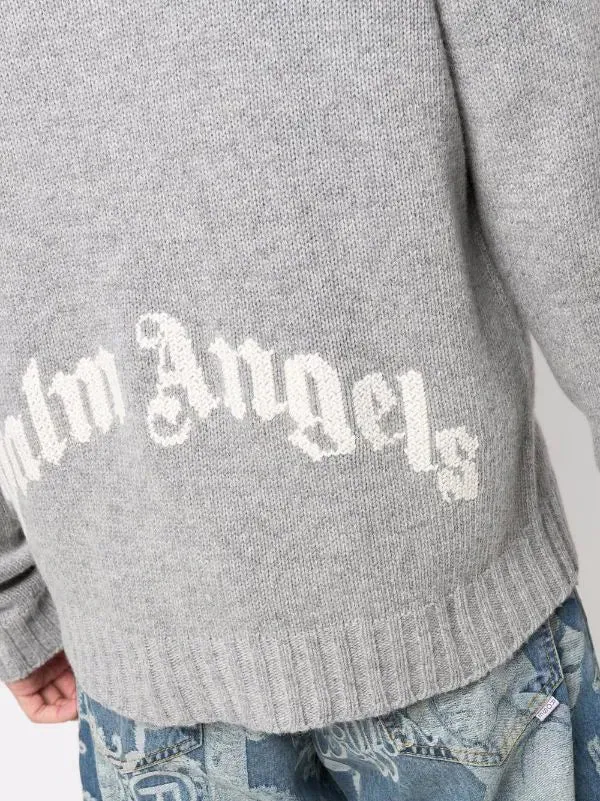 Palm Angels intarsia-logo zip-up hoodie