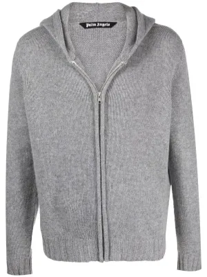Palm Angels intarsia-logo zip-up hoodie