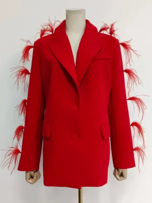 Patchwork Feathers Blazer