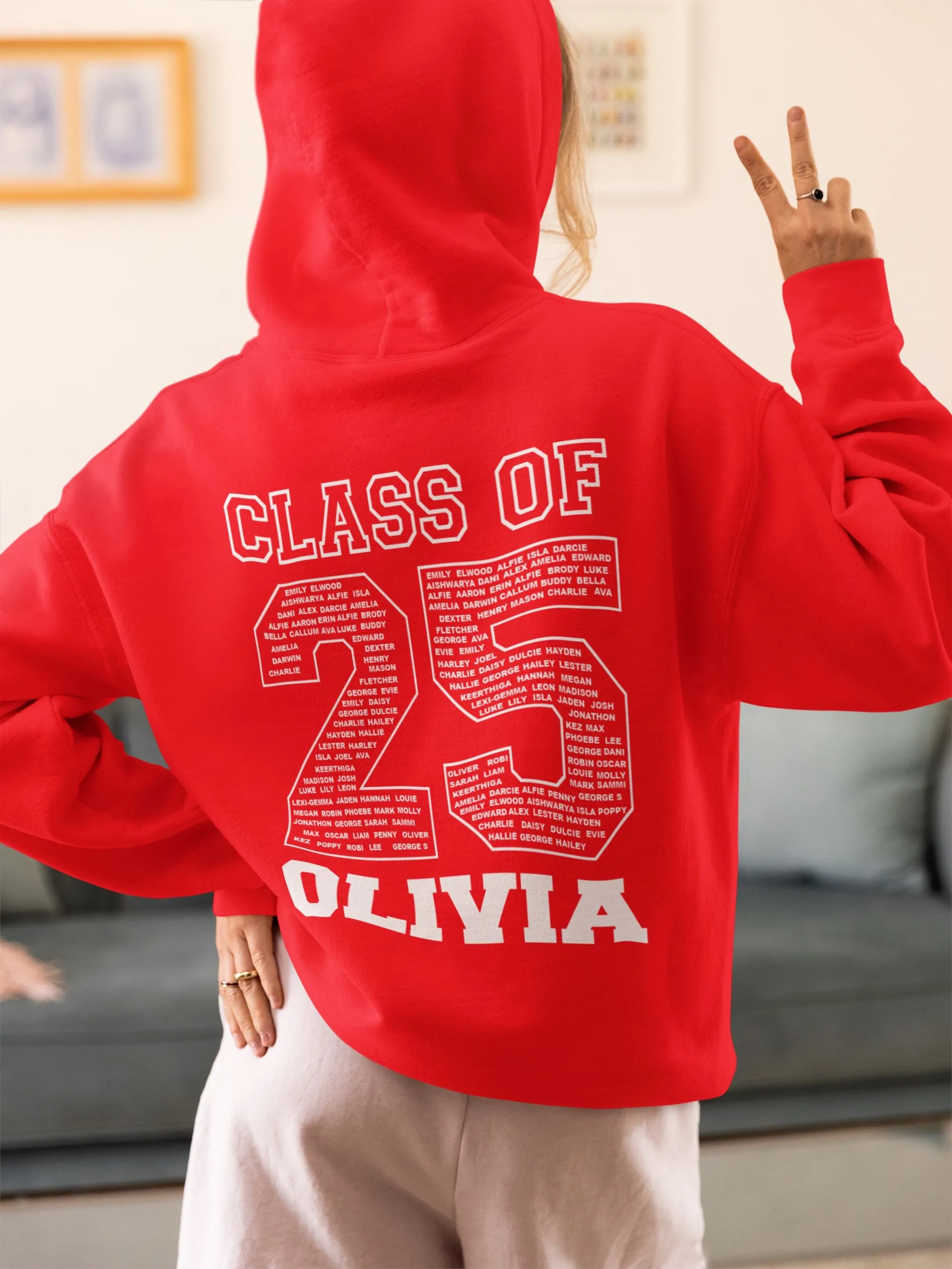 Personalised Class of 2025  School College Leavers Hoody