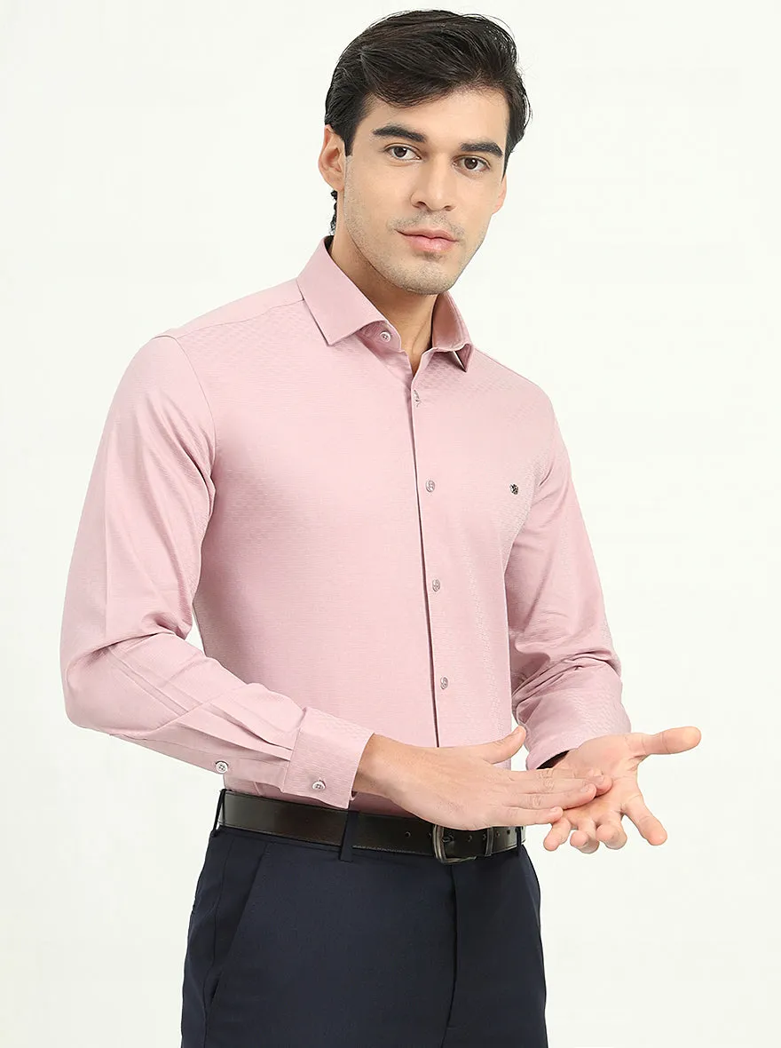 Pink Solid Slim Fit Party Wear Shirt | Greenfibre