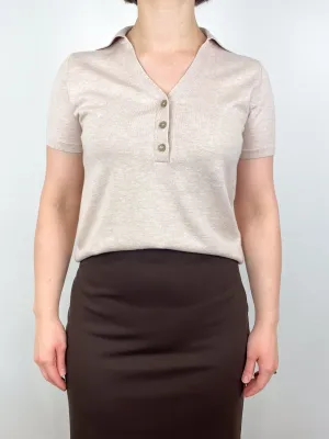 Polo Neck Sweater in Marble Melange