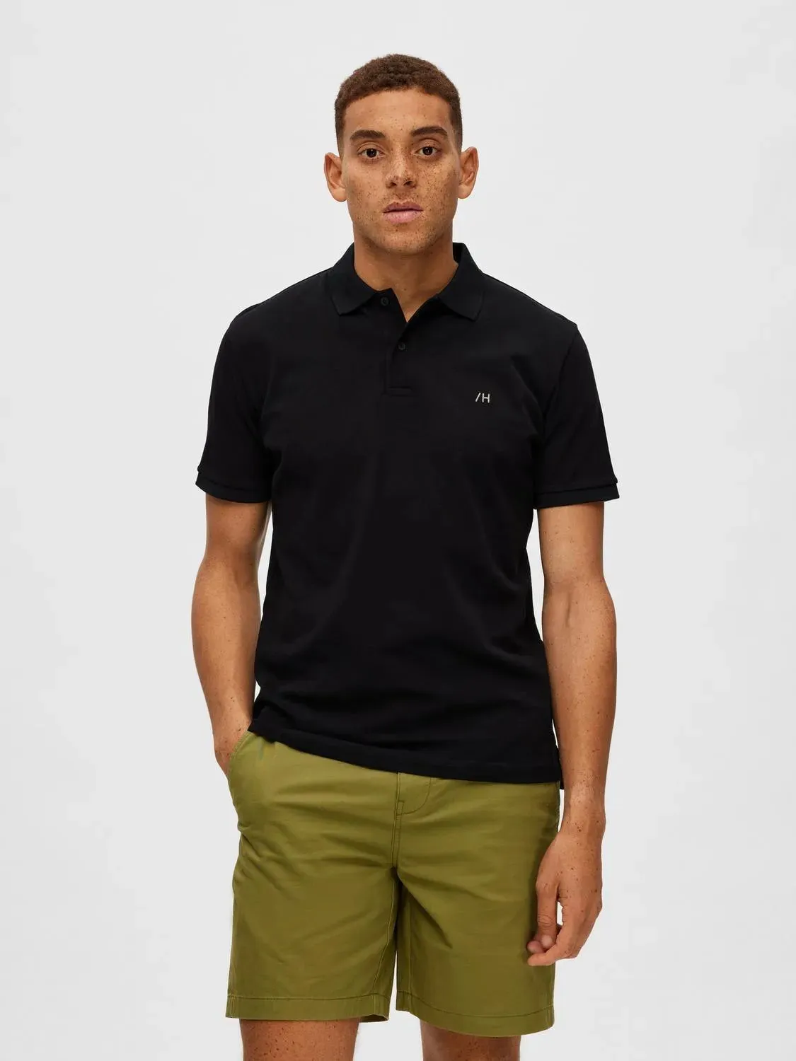 Polo Selected Manga Corta Dante Black