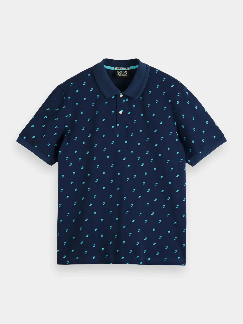 Printed Polo Shirt - Music Note Steel 173042
