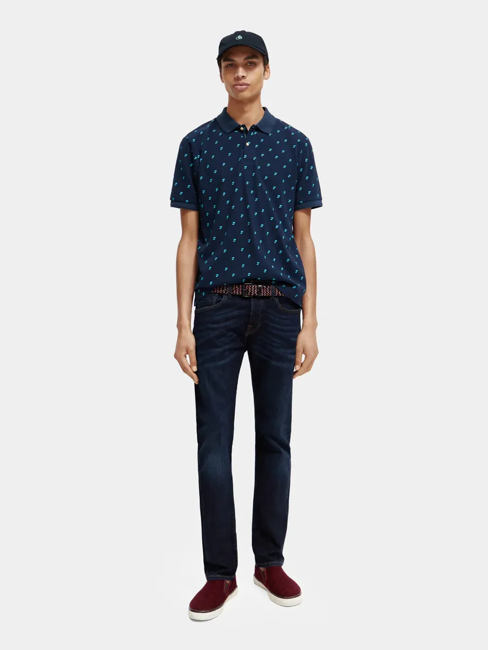 Printed Polo Shirt - Music Note Steel 173042