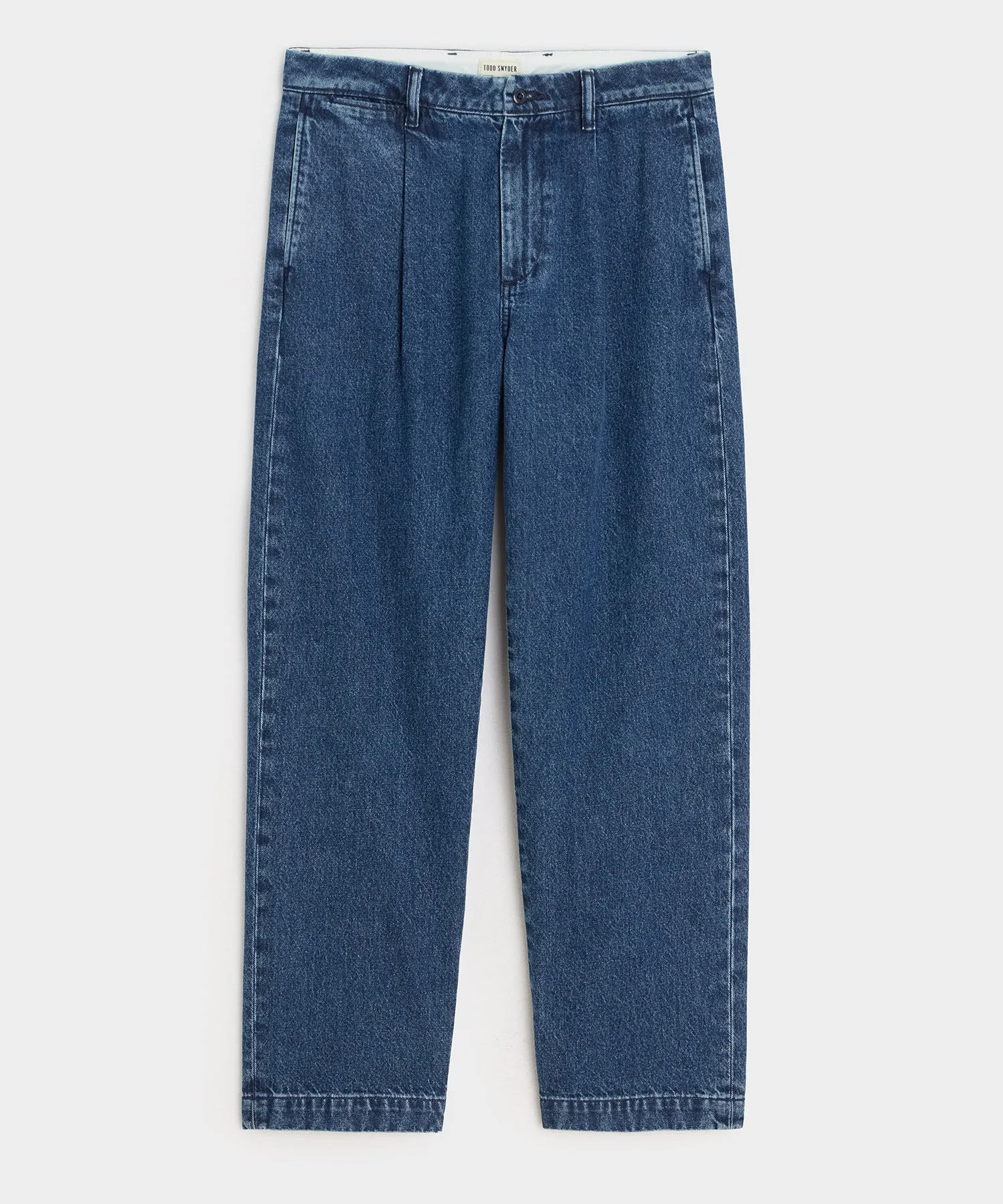 Relaxed Pleated Denim Chino
