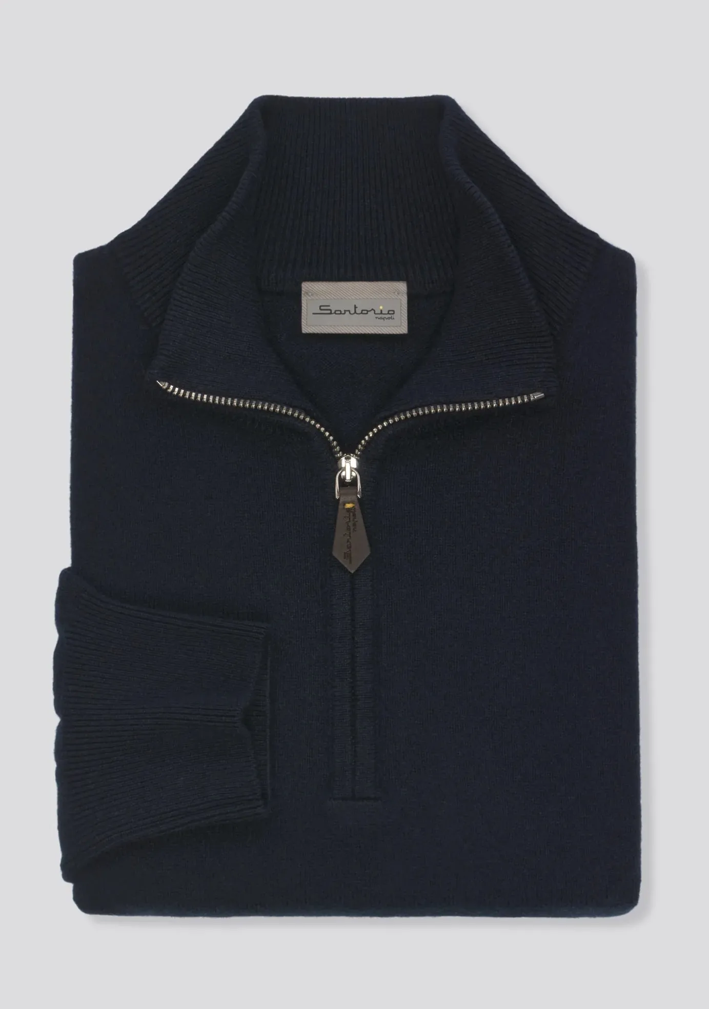 SARTORIO Cashmere Half Zip | Navy