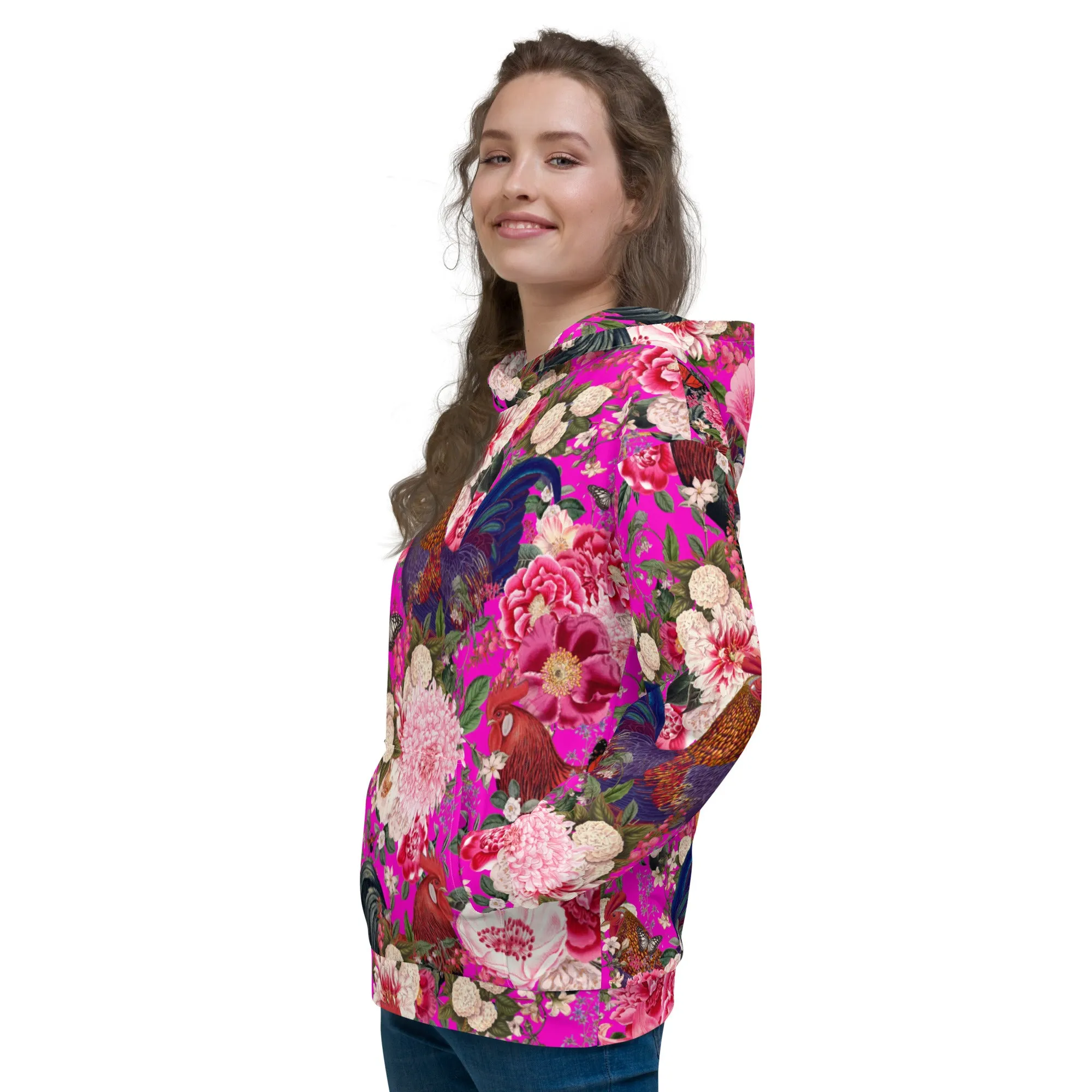 Secret Chicken Garden Hoodie, roosters