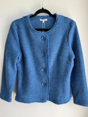 SEE SAW - Denim Boiled Wool Fray Trim Jacket - SS161