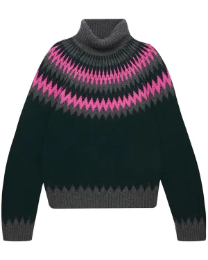Shadow Nordic Yoke Cashmere Roll Collar