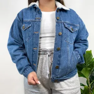 Sherpa Jean Jacket - Blue Denim