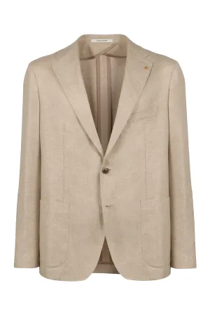 Silk single-breast blazer