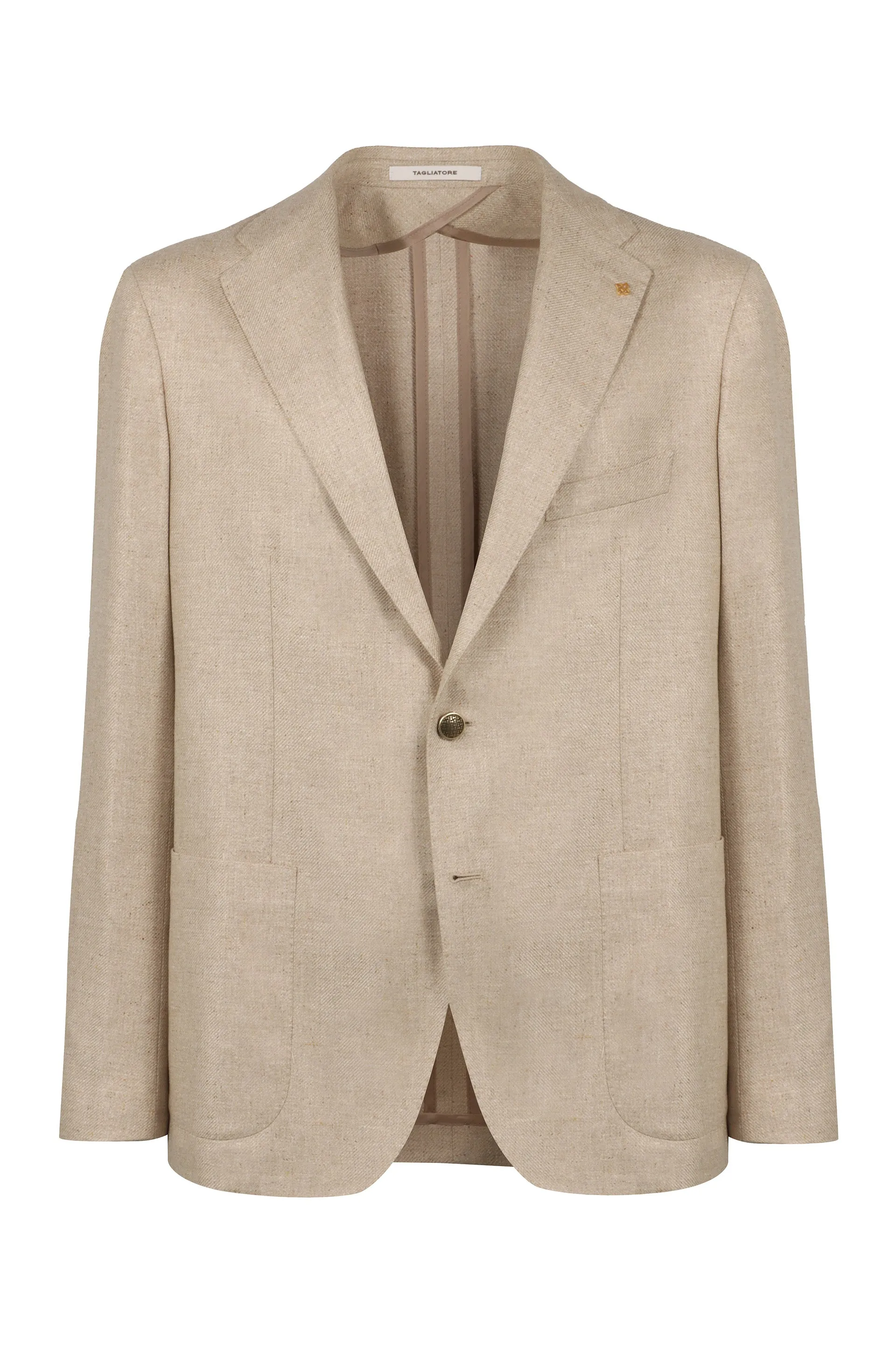 Silk single-breast blazer