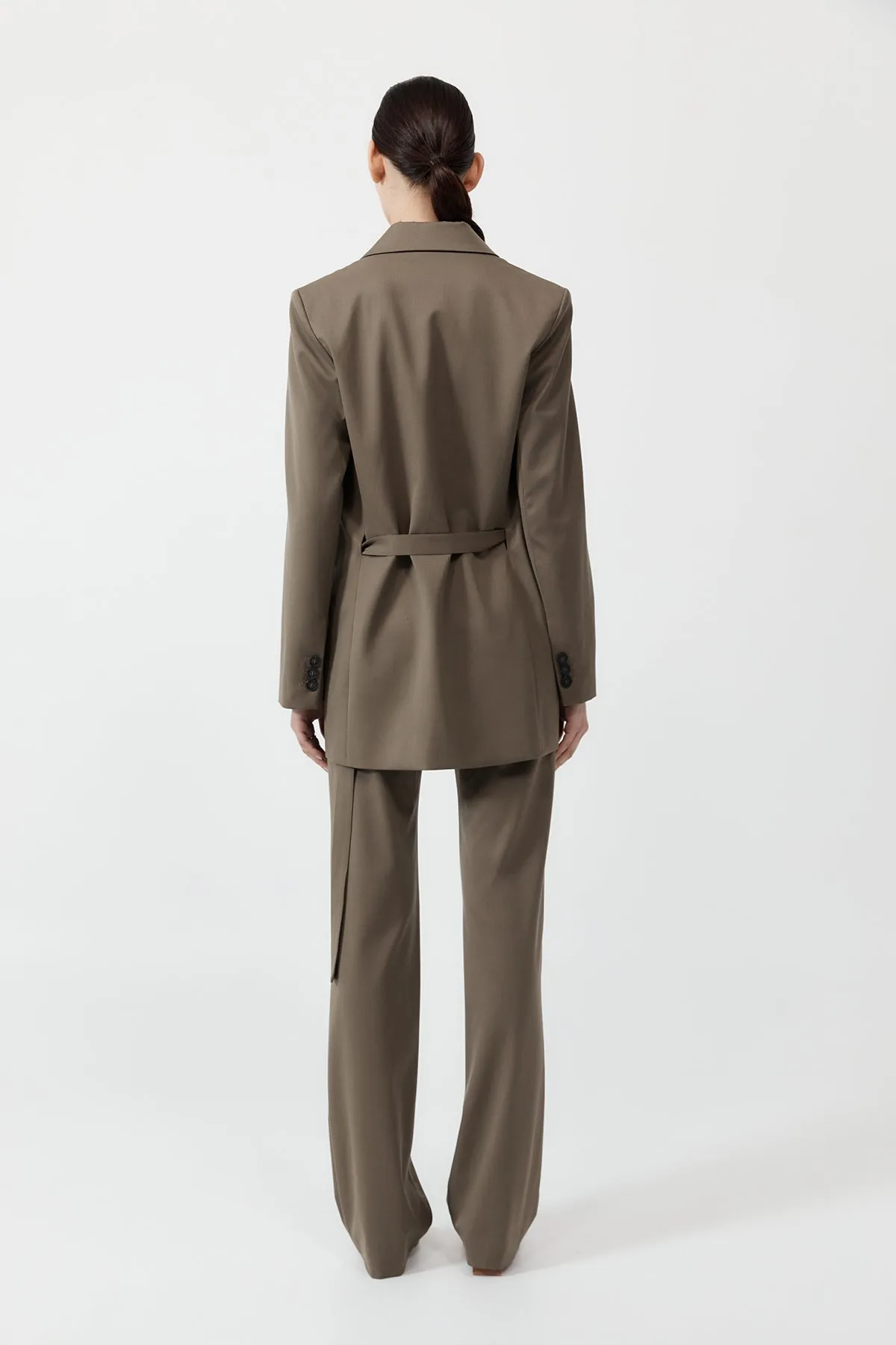 St Agni | Belt Detail Blazer - Kelp