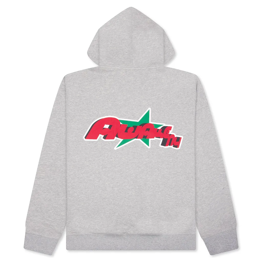 Star A Zip Up Hoodie - Heather Grey