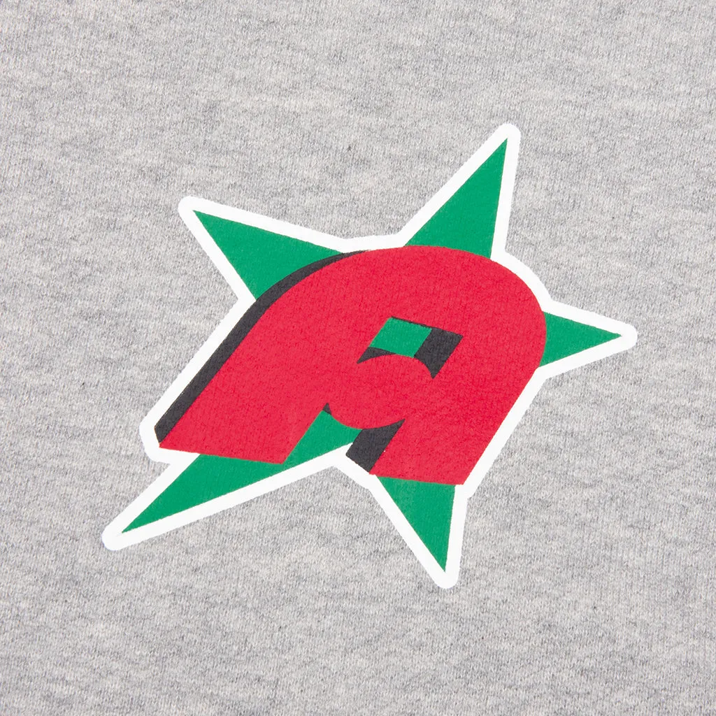 Star A Zip Up Hoodie - Heather Grey