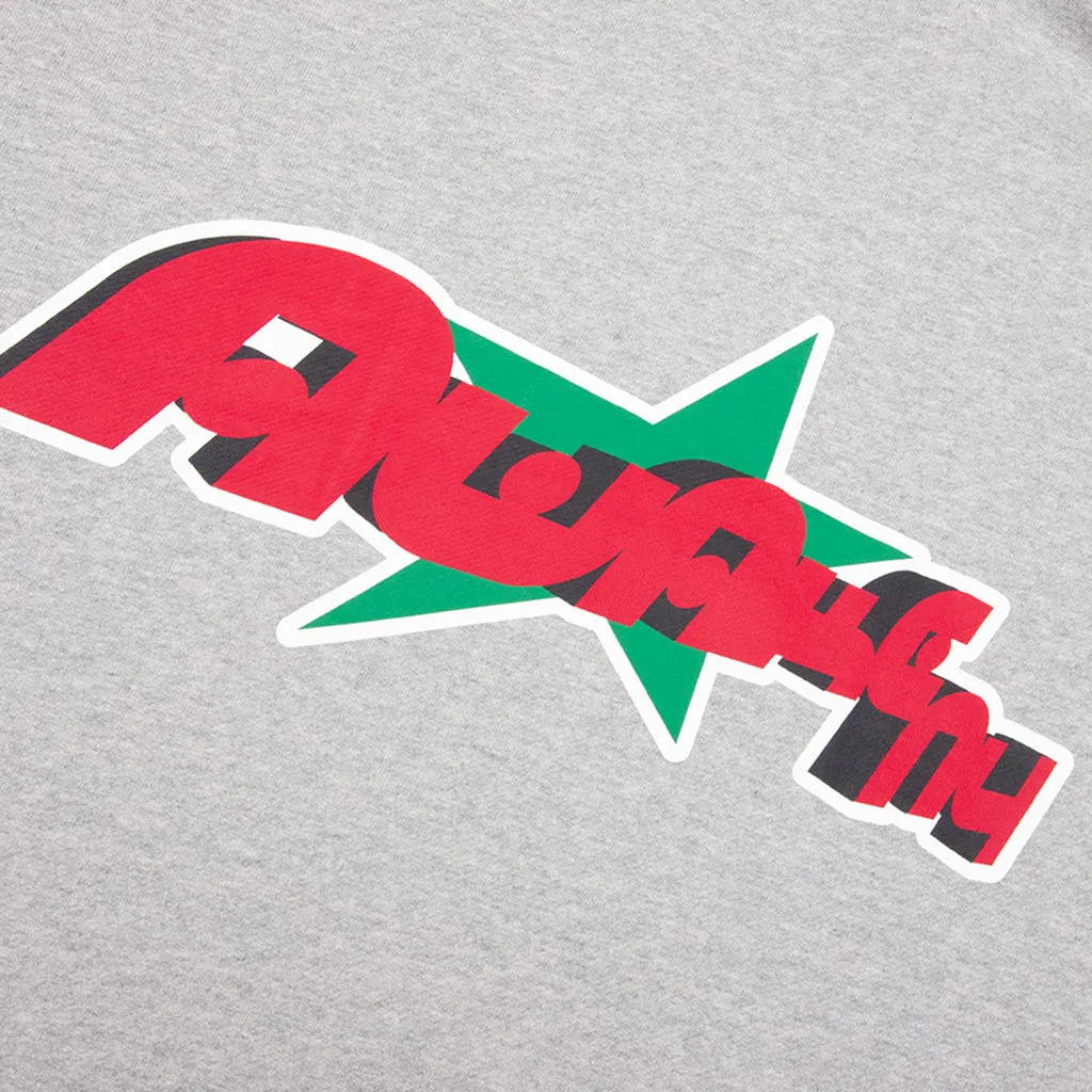 Star A Zip Up Hoodie - Heather Grey