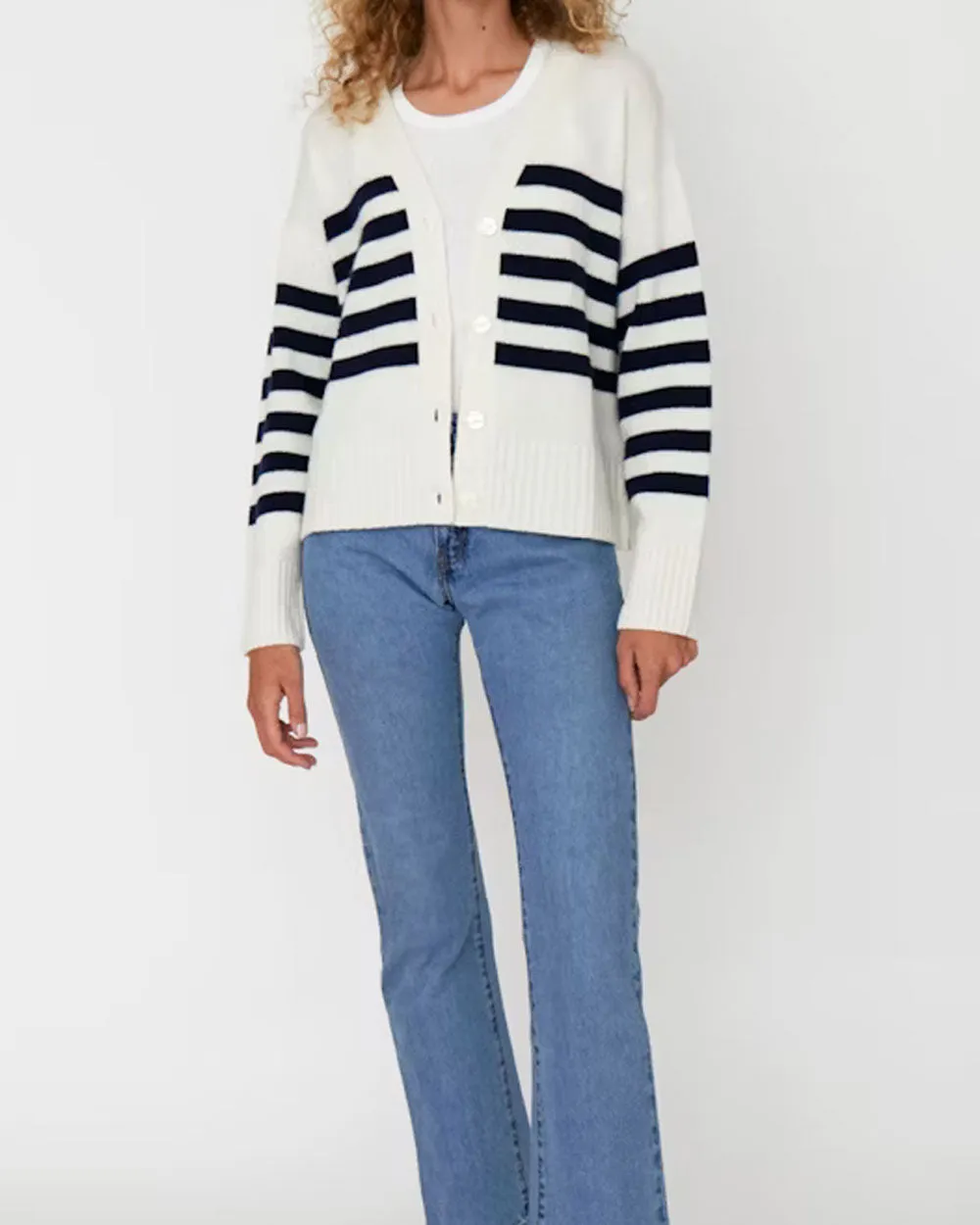 The Raffa Cream/Navy Sweater