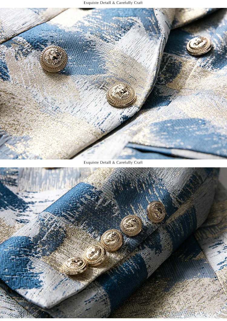 Unique Designing Runway Women Graffiti Printing Casual Blazer Jacket