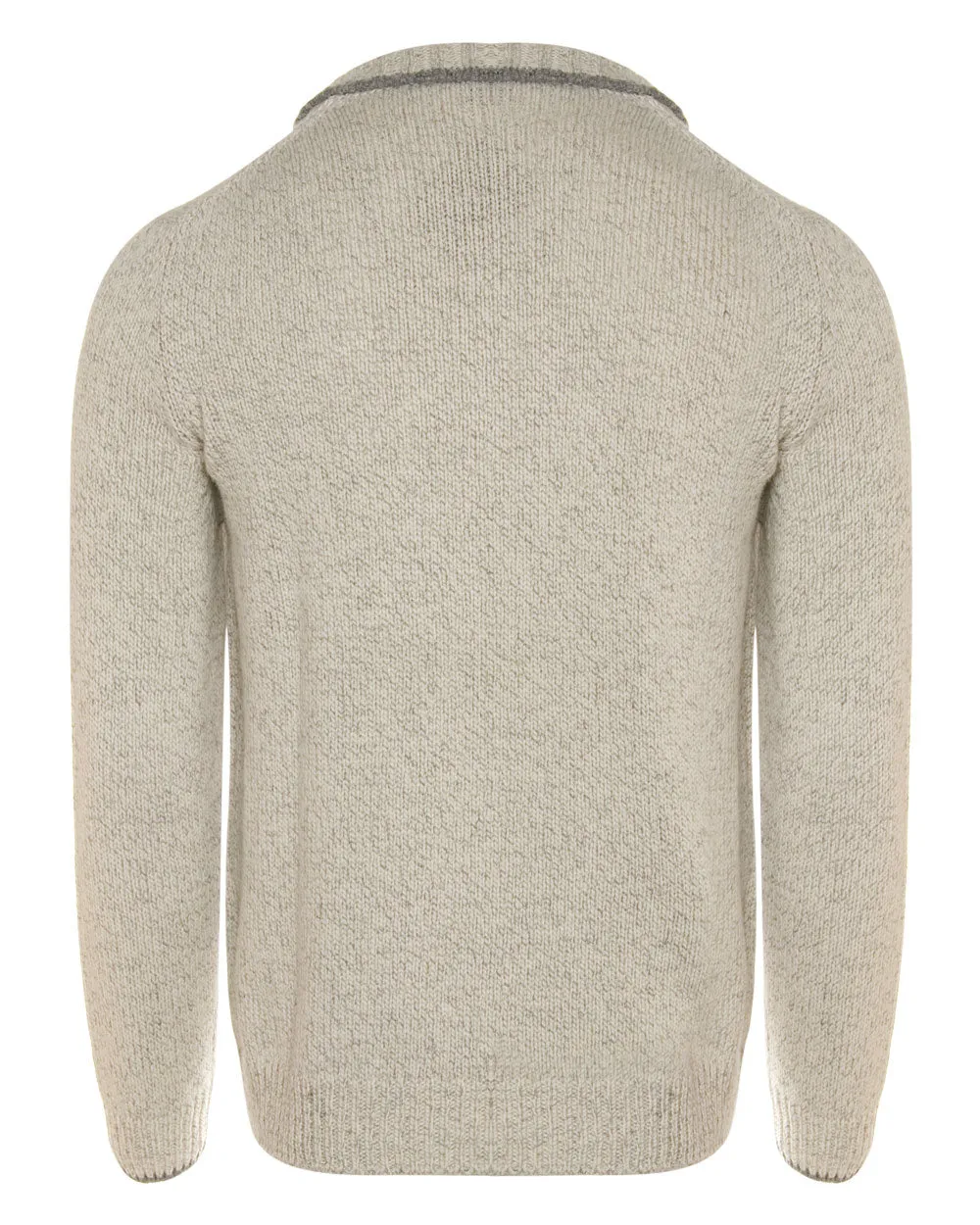 White and Grey Eco Twist Quarter Zip Sweater