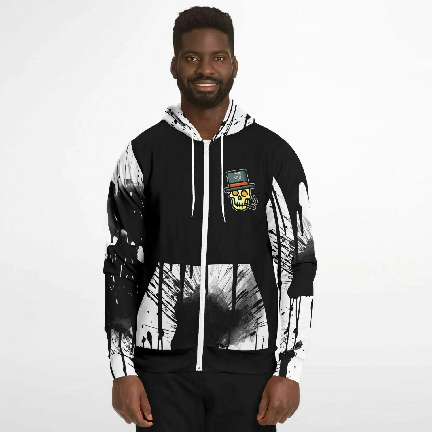 White Street Style Zip Hoodie