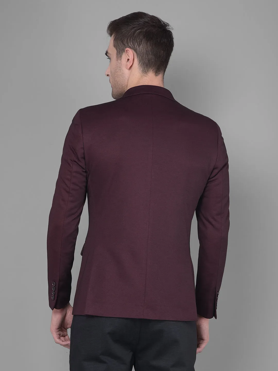 Wine Single Breasted Blazer