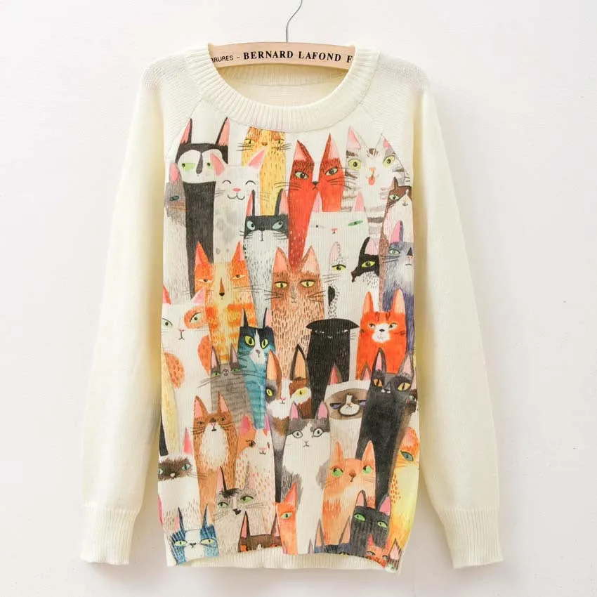 winter Knitwears women sweaters and pullovers fashion Panda/Tiger print Harajuku Sweaters pull femme pullovers