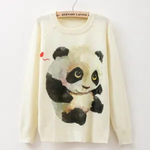 winter Knitwears women sweaters and pullovers fashion Panda/Tiger print Harajuku Sweaters pull femme pullovers