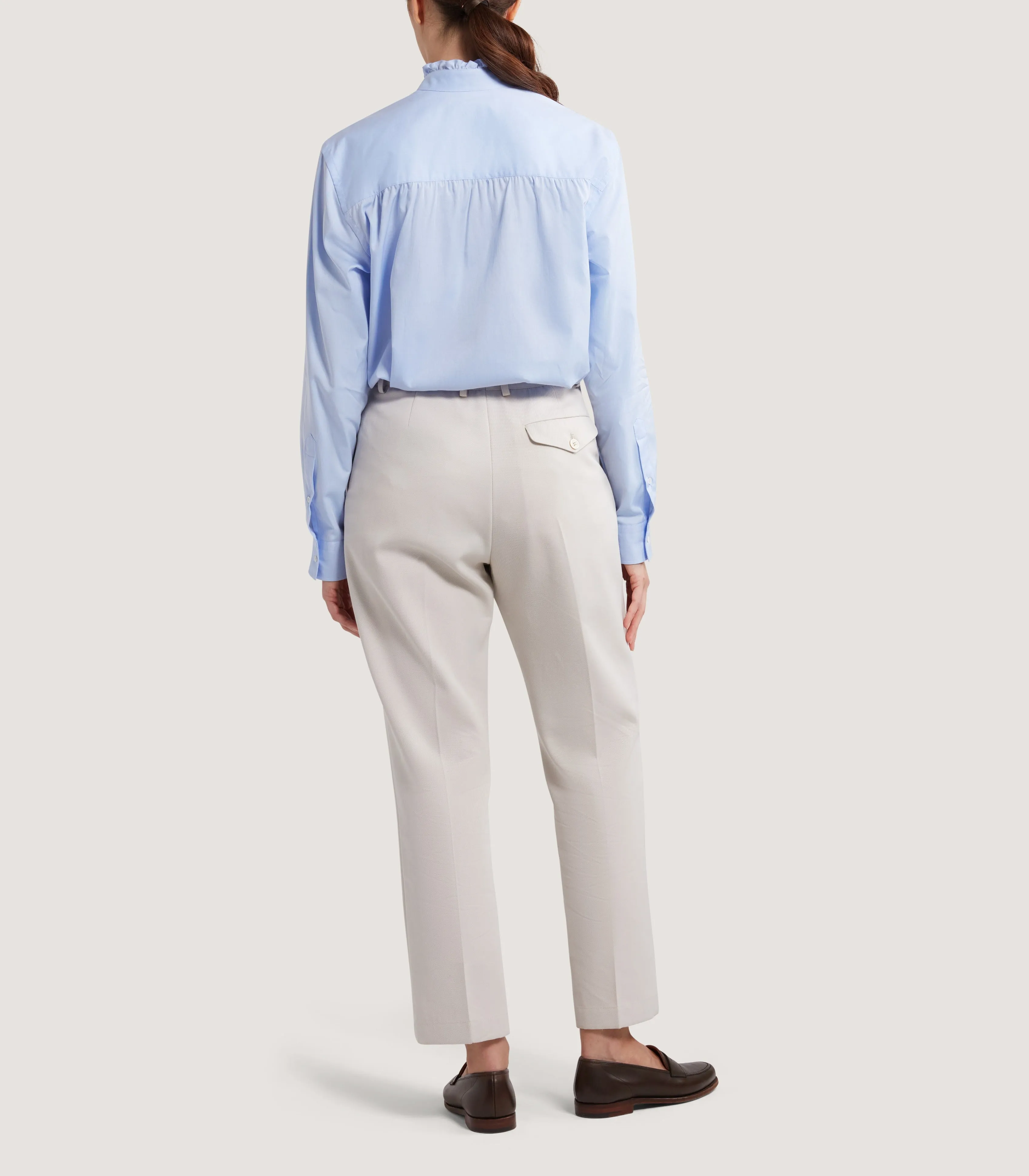 Women's Cotton Pie Crust Shirt in Oxford Blue